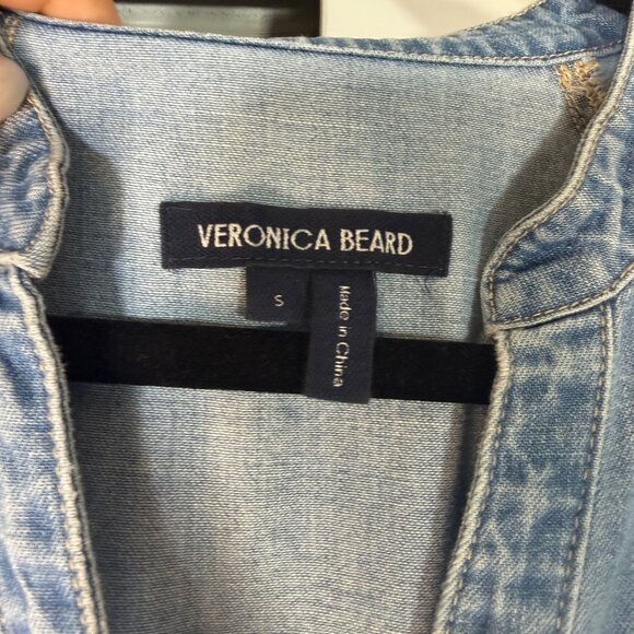 Veronica Beard Kanika Belted Denim Minidress in Iceberg - Small - Picture 7 of 16